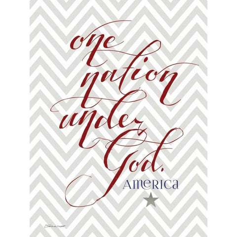 One Nation Black Modern Wood Framed Art Print with Double Matting by Marrott, Stephanie