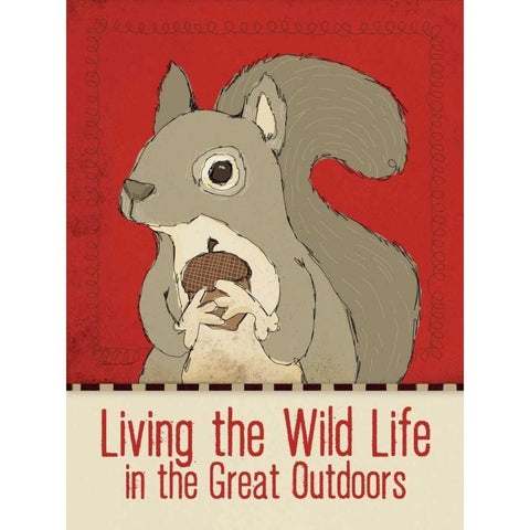 Wild Squirrel Black Modern Wood Framed Art Print with Double Matting by Marrott, Stephanie