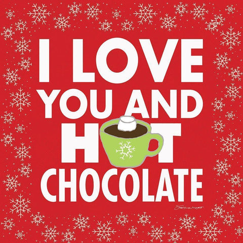 Hot Chocolate White Modern Wood Framed Art Print by Marrott, Stephanie