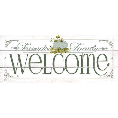 Autumn Welcome Black Modern Wood Framed Art Print by Marrott, Stephanie