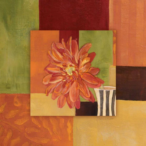 Orange Daisy Gold Ornate Wood Framed Art Print with Double Matting by Marrott, Stephanie