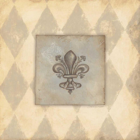 Fleur De Lis III Black Modern Wood Framed Art Print by Marrott, Stephanie