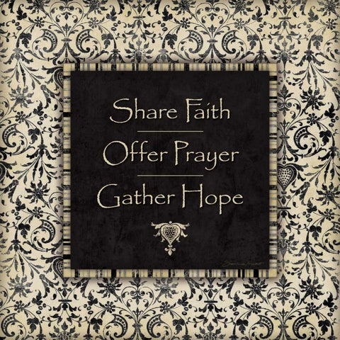 Share Faith Black Modern Wood Framed Art Print with Double Matting by Marrott, Stephanie