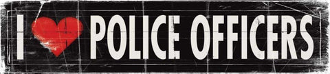 I Love Police Officers White Modern Wood Framed Art Print with Double Matting by Marrott, Stephanie