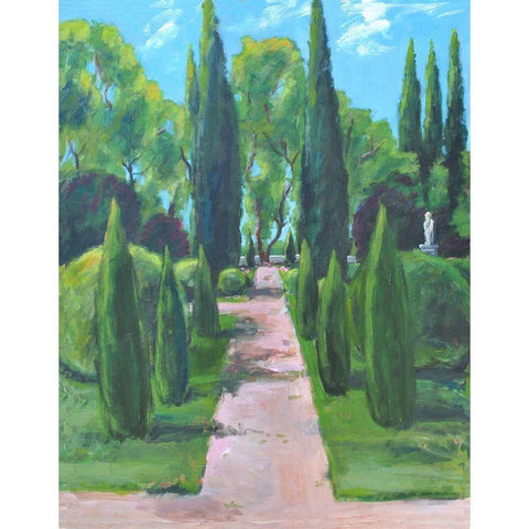 Lake Gardens Black Modern Wood Framed Art Print with Double Matting by Stevens, Allayn