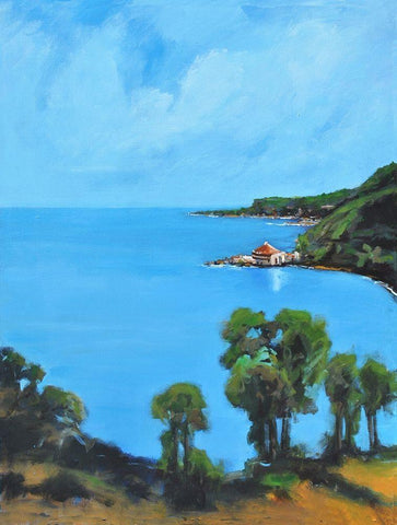 My Cove White Modern Wood Framed Art Print with Double Matting by Stevens, Allayn