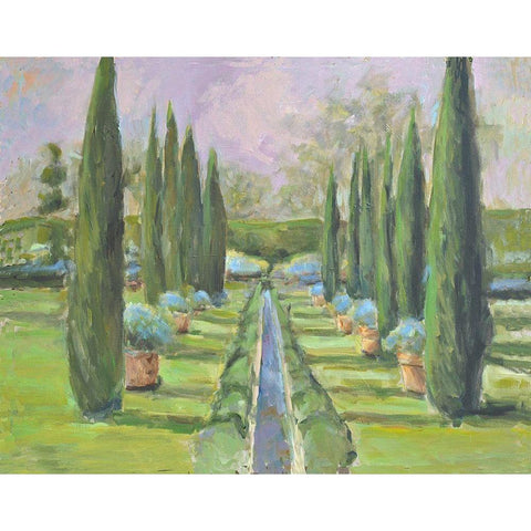 Garden Path -3 Black Modern Wood Framed Art Print with Double Matting by Stevens, Allayn