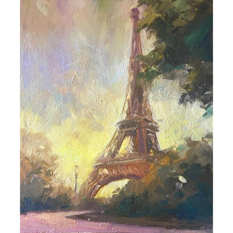 Paris 3 Black Modern Wood Framed Art Print with Double Matting by Stevens, Allayn