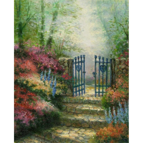 Garden Gateway Black Modern Wood Framed Art Print by Chin, Art