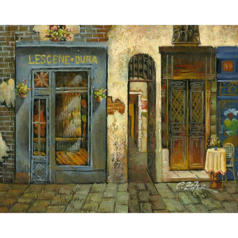 French Corridor Black Modern Wood Framed Art Print by Chin, Art