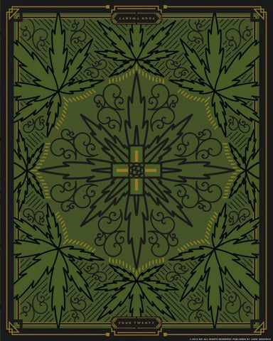 420 Green White Modern Wood Framed Art Print with Double Matting by Brando, JJ