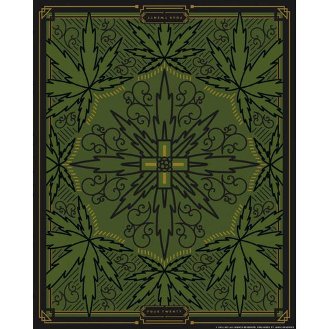 420 Green Black Modern Wood Framed Art Print with Double Matting by Brando, JJ