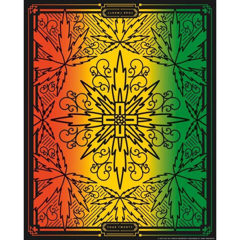 420 Rasta Black Modern Wood Framed Art Print with Double Matting by Brando, JJ