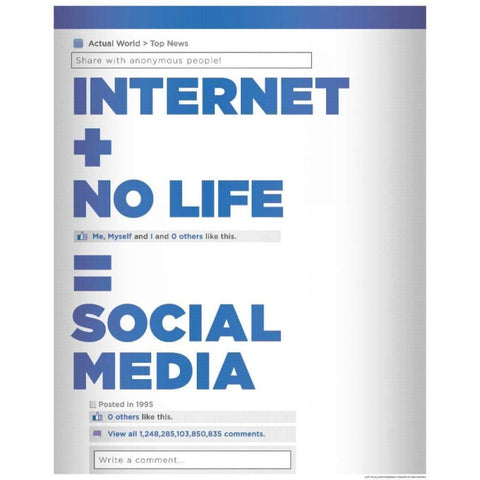 Social Media White Modern Wood Framed Art Print by Brando, JJ