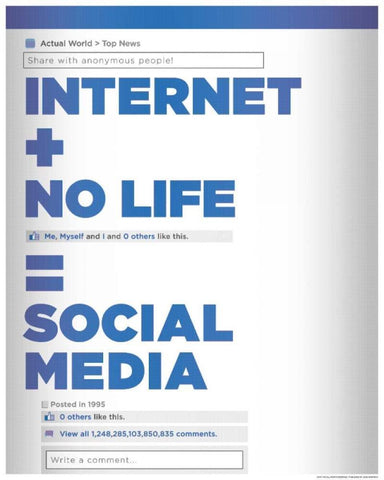 Social Media White Modern Wood Framed Art Print with Double Matting by Brando, JJ