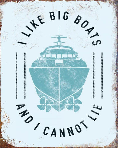 I Like Big Boats White Modern Wood Framed Art Print with Double Matting by Brando, JJ