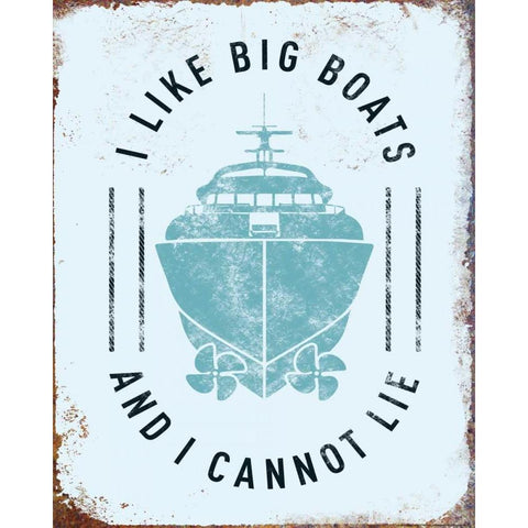 I Like Big Boats Black Modern Wood Framed Art Print with Double Matting by Brando, JJ