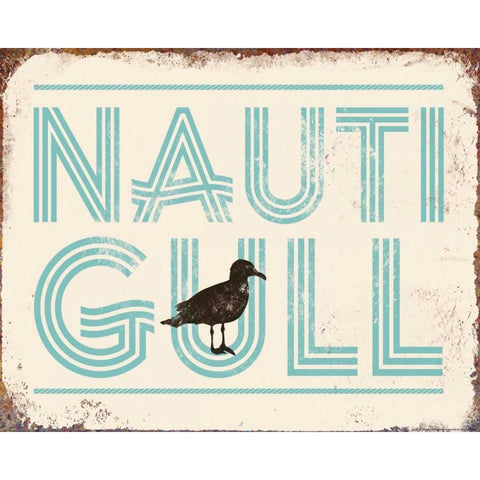 Nautigull Black Modern Wood Framed Art Print with Double Matting by Brando, JJ