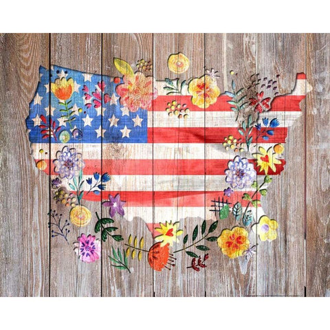 Flag 1 White Modern Wood Framed Art Print by Nobleworks, Inc.