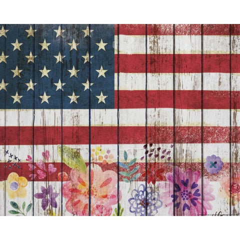 Flag 2 White Modern Wood Framed Art Print by Nobleworks, Inc.