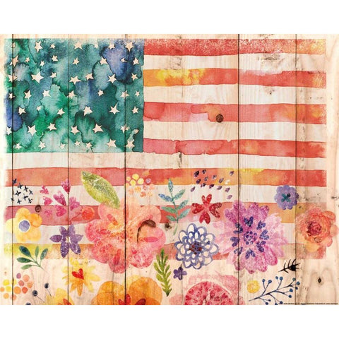 Flag 8 White Modern Wood Framed Art Print by Nobleworks, Inc.