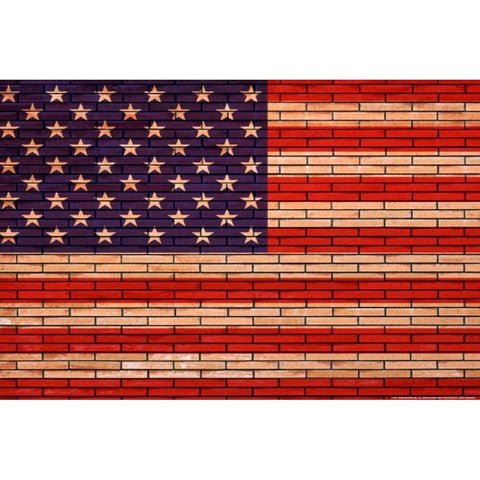 Flag 13 Black Modern Wood Framed Art Print with Double Matting by Nobleworks, Inc.