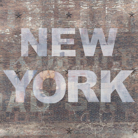 New York Collage 1 Black Modern Wood Framed Art Print with Double Matting by Holzner, Renate