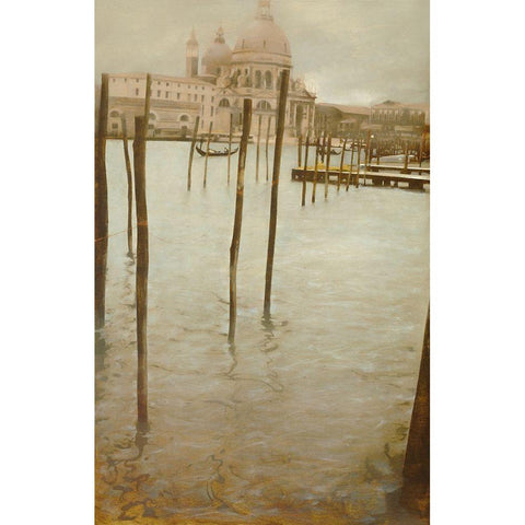 VENEZIA-VOGLIO VEDERE LINTERN Black Modern Wood Framed Art Print with Double Matting by Sgarbossa, Antonio