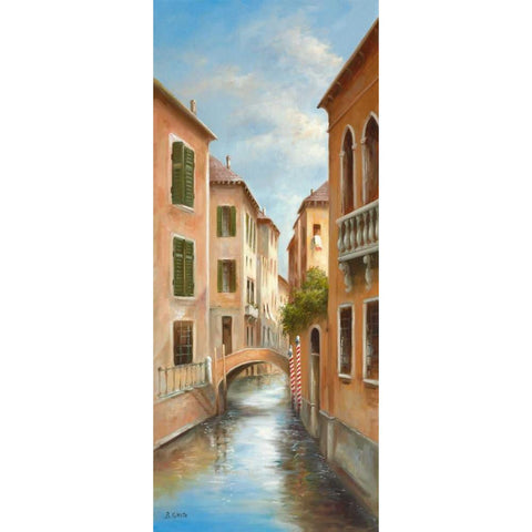 Memories Of Venice II Black Modern Wood Framed Art Print with Double Matting by Smith, B.