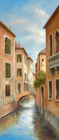 Memories Of Venice II White Modern Wood Framed Art Print with Double Matting by Smith, B.