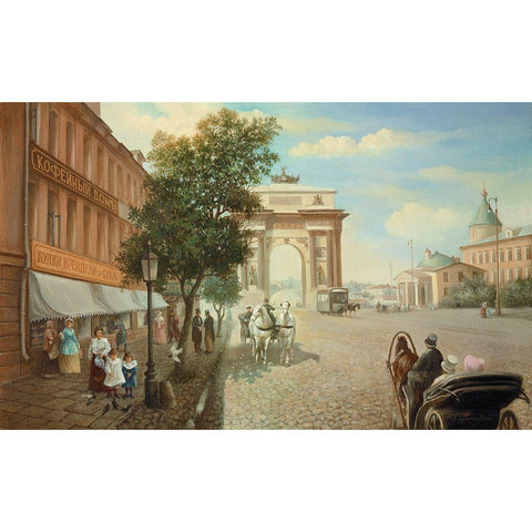 HISTORIC RUSSIA II Black Modern Wood Framed Art Print with Double Matting by Chairudinov, A.