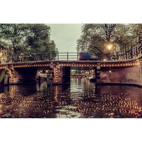 Amsterdam Black Modern Wood Framed Art Print with Double Matting by Kostka, Vladimir
