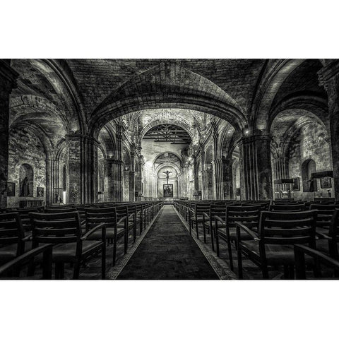 Church in Cuba Black Modern Wood Framed Art Print with Double Matting by Kostka, Vladimir