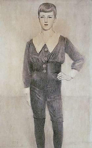 Prince Leopold of Belgium White Modern Wood Framed Art Print with Double Matting by Khnopff, Fernand