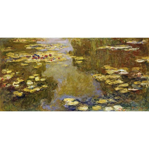 The Lily Pond White Modern Wood Framed Art Print by Monet, Claude