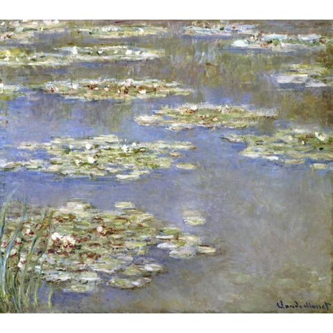 Nympheas, 1905 Gold Ornate Wood Framed Art Print with Double Matting by Monet, Claude