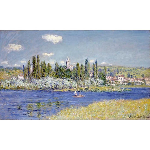 Vetheuil White Modern Wood Framed Art Print by Monet, Claude