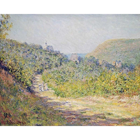 Aux Petites-Dalles, 1884 Gold Ornate Wood Framed Art Print with Double Matting by Monet, Claude