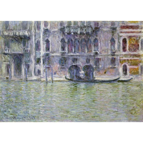 Palazzo da Mula, Venice Gold Ornate Wood Framed Art Print with Double Matting by Monet, Claude