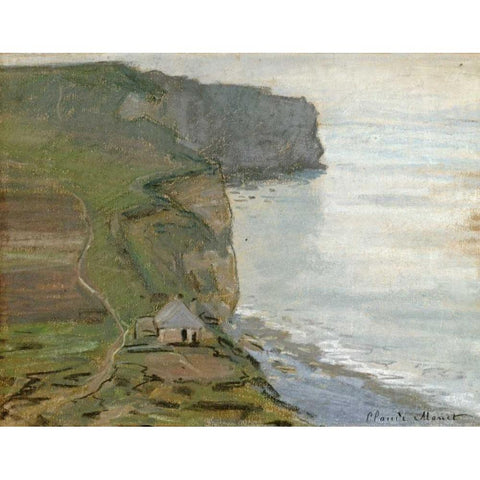 Cap dAntifer, Etretat Gold Ornate Wood Framed Art Print with Double Matting by Monet, Claude