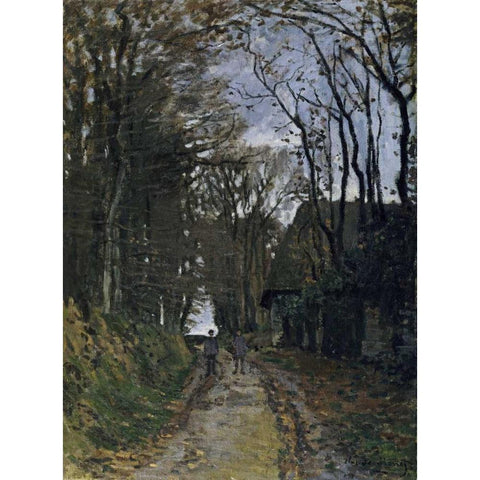 A Normandy Path White Modern Wood Framed Art Print by Monet, Claude