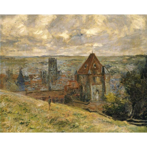 Dieppe Gold Ornate Wood Framed Art Print with Double Matting by Monet, Claude