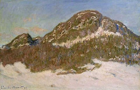 Mount Kolsaas in Sunlight White Modern Wood Framed Art Print with Double Matting by Monet, Claude