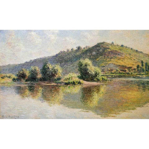 The Seine at Port-Villez Black Modern Wood Framed Art Print by Monet, Claude