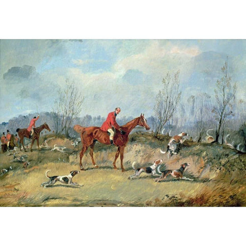 Tally Ho! Black Modern Wood Framed Art Print with Double Matting by Alken, Samuel Henry