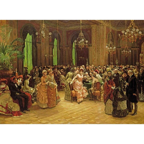 The Casino, Monte Carlo Black Modern Wood Framed Art Print by Bokelmann, Christian Ludwig