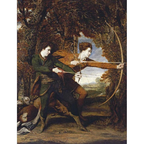 The Archers Gold Ornate Wood Framed Art Print with Double Matting by Reynolds, Sir Joshua