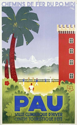 Pau Black Ornate Wood Framed Art Print with Double Matting by Riblo