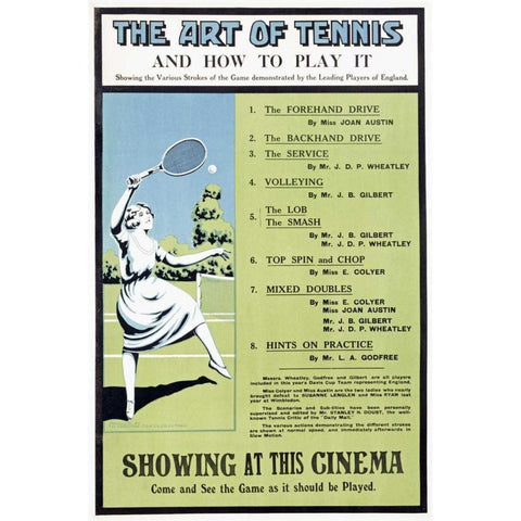 The Art of Tennis Black Modern Wood Framed Art Print by Unknown