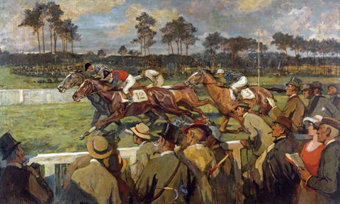 Racing, Hoppe-Garden, Berlin Black Ornate Wood Framed Art Print with Double Matting by Berlin School